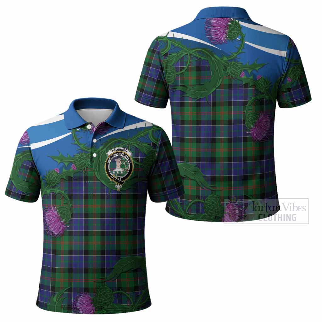 Paterson Tartan Family Crest Polo Shirt Thistle in Minimalism