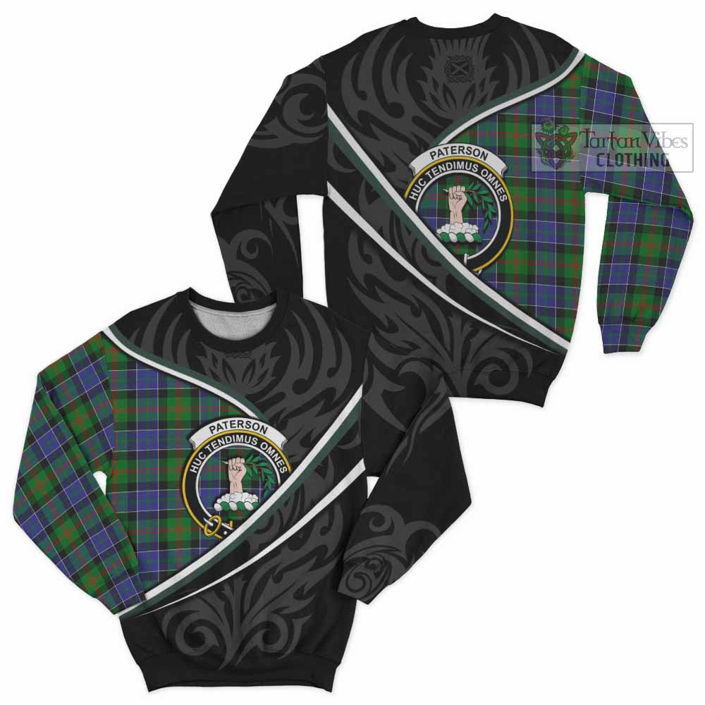 Paterson Tartan Family Crest Sweatshirt Celtic Scottish Thistle Floral - Tartan Vibes Clothing