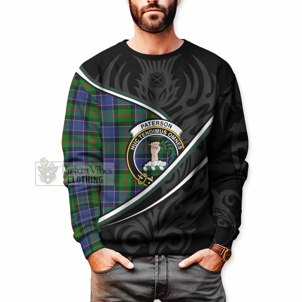 Paterson Tartan Family Crest Sweatshirt Celtic Scottish Thistle Floral - Tartan Vibes Clothing