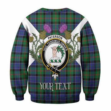 Paterson Tartan Family Crest Sweatshirt Scottish Burns Night Thistle Floral