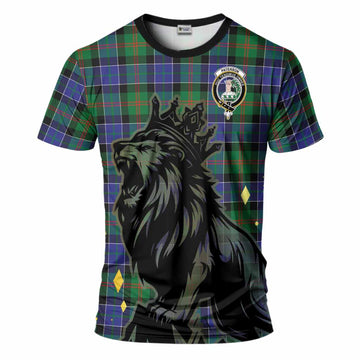 Paterson Tartan Family Crest T-Shirt Crowned Lion Roaring
