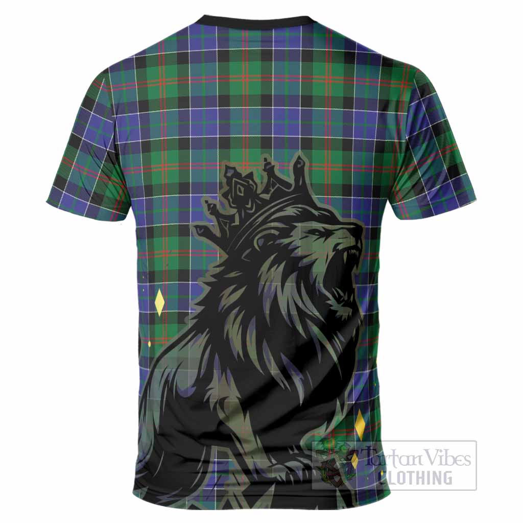 Paterson Tartan Family Crest T-Shirt Crowned Lion Roaring