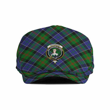 Paterson Tartan Flat Cap, Jeff Cap Cross Style with Family Crest