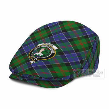 Paterson Tartan Flat Cap, Jeff Cap Cross Style with Family Crest