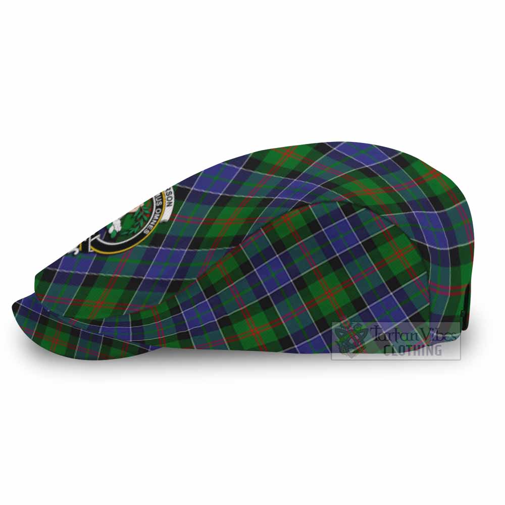 Paterson Tartan Flat Cap, Jeff Cap Cross Style with Family Crest - Tartan Vibes Clothing