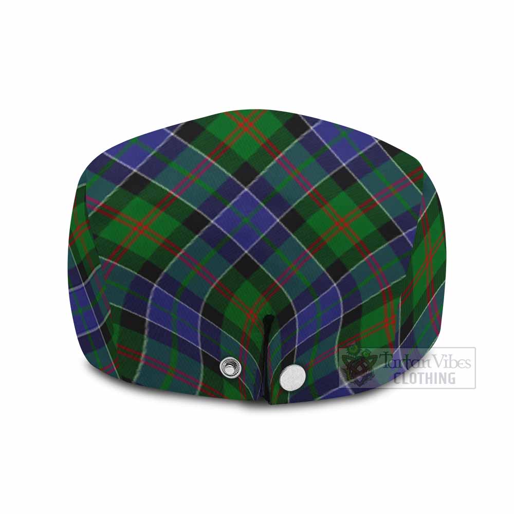 Paterson Tartan Flat Cap, Jeff Cap Cross Style with Family Crest - Tartan Vibes Clothing