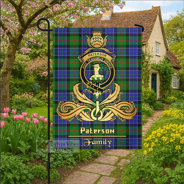 Paterson Tartan Garden Flag with Highland Thistle Cherish Family Crest Style