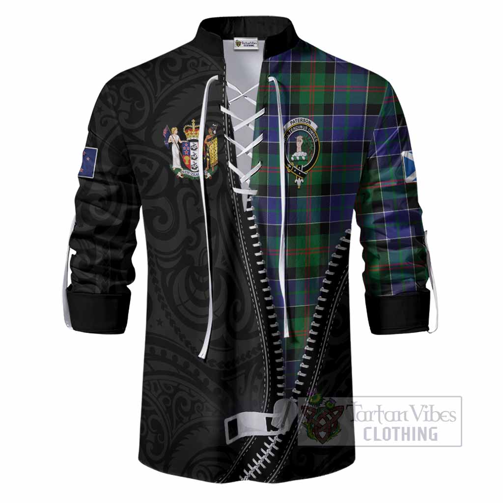 Paterson Tartan Ghillie Shirt New Zealand Pattern Unique Zipper Stylized