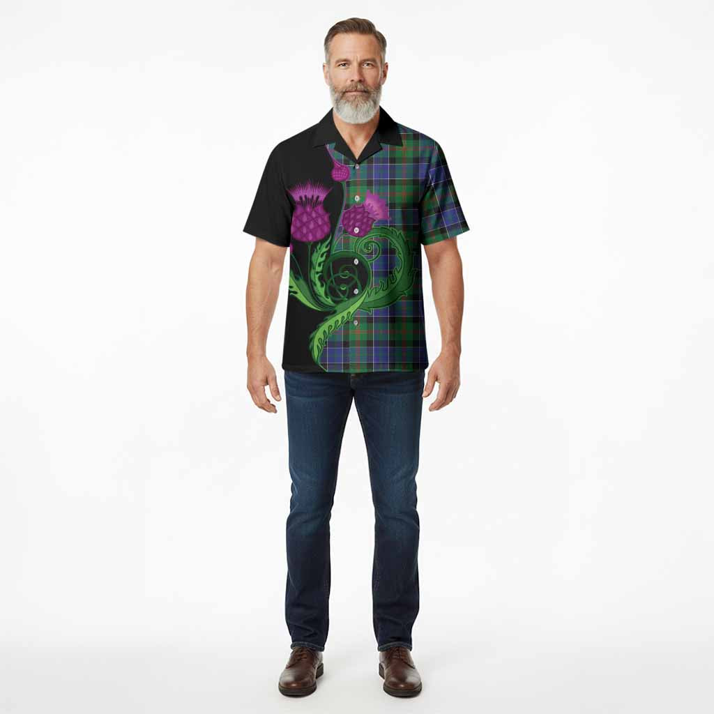 Paterson Tartan Hawaiian Shirt Traditional Scottish Thistle