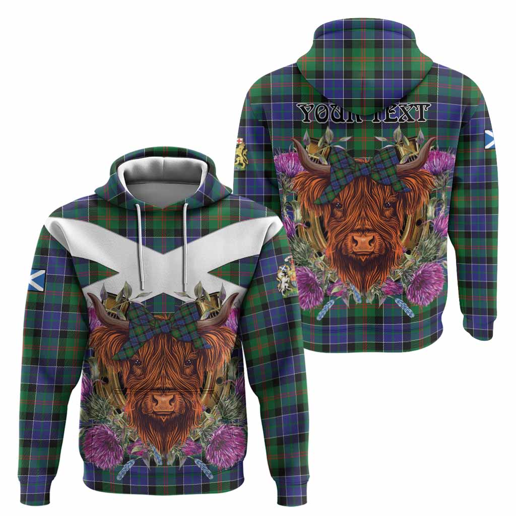 Paterson Tartan Hoodie Scottish Thistle Heilan Coo