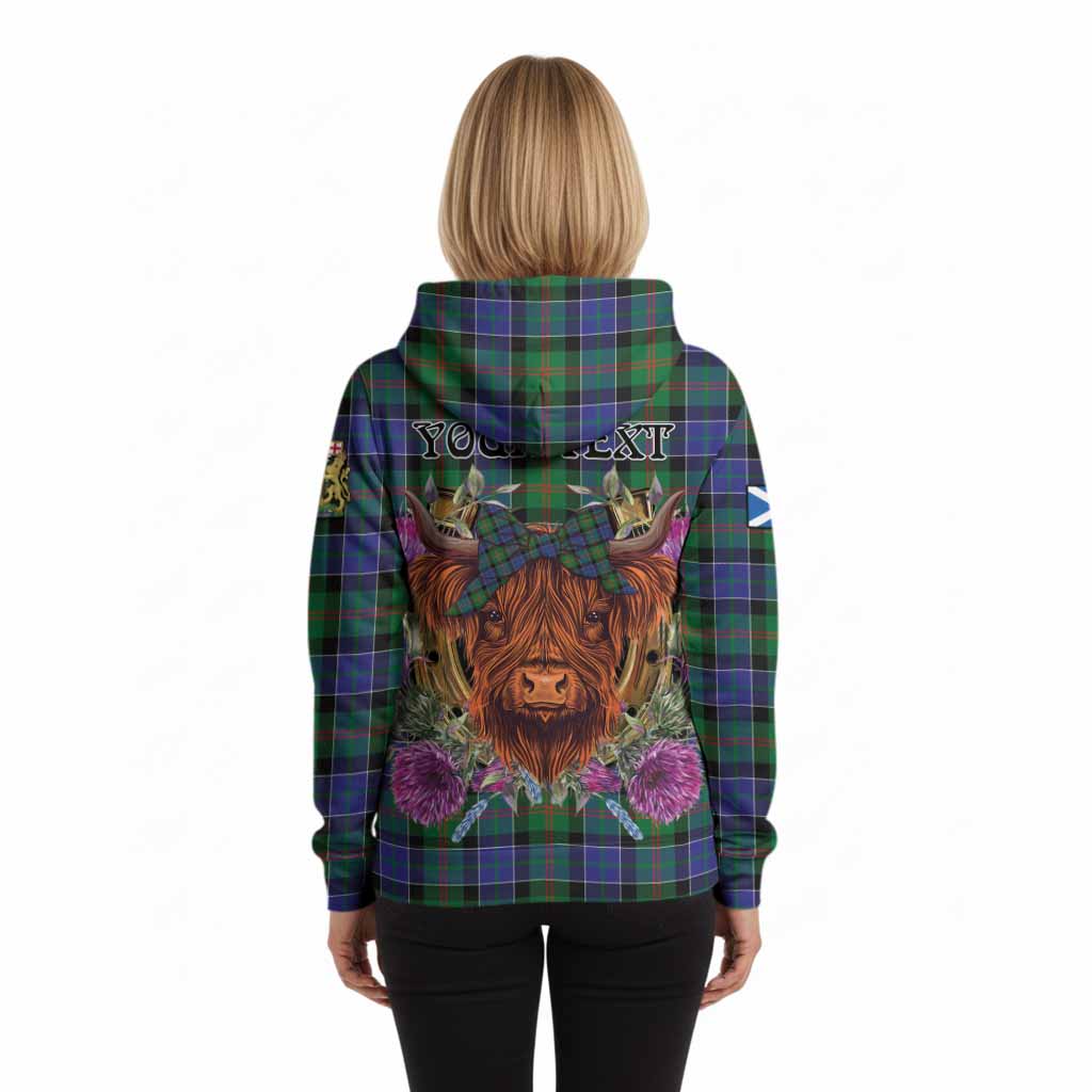 Paterson Tartan Hoodie Scottish Thistle Heilan Coo