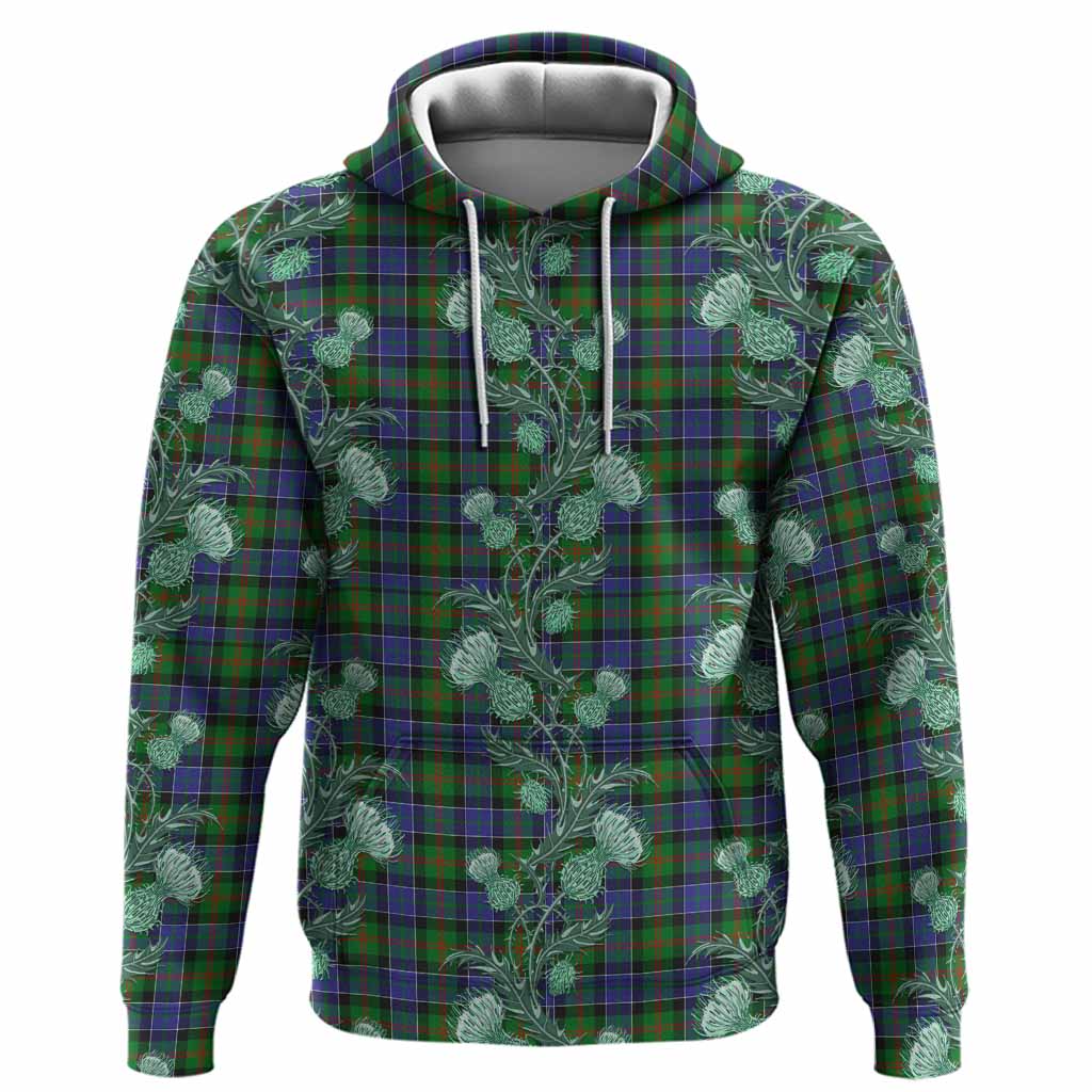 Paterson Tartan Hoodie Seamless Scottish Thistle Flowers