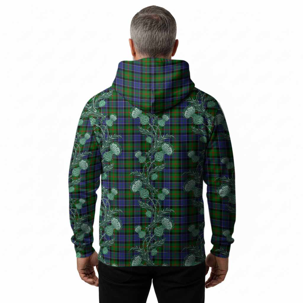 Paterson Tartan Hoodie Seamless Scottish Thistle Flowers