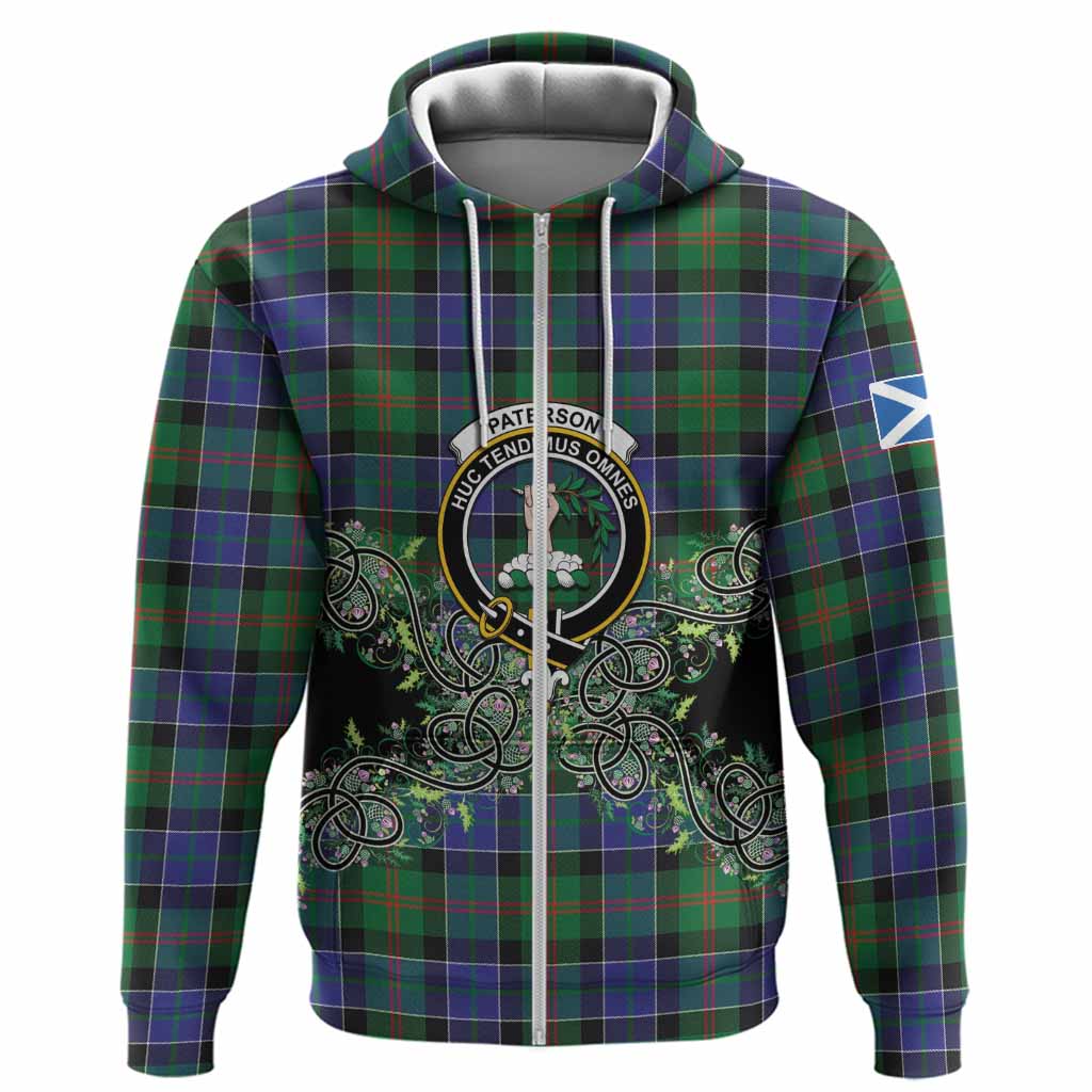 Paterson Tartan Hoodie Thistle Scottish Spirit
