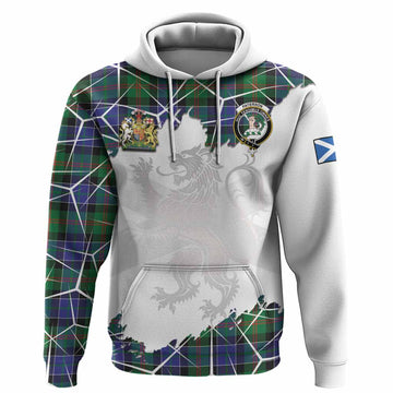 Paterson Tartan Hoodie with Family Crest and Lion Rampant Grunge Style