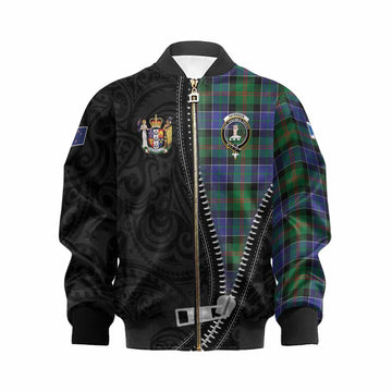 Paterson Tartan Kid Bomber Jacket New Zealand Pattern Unique Zipper Stylized