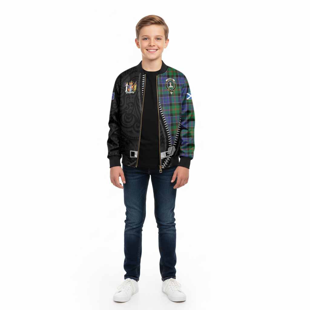Paterson Tartan Kid Bomber Jacket New Zealand Pattern Unique Zipper Stylized