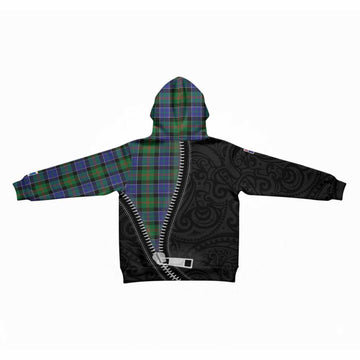 Paterson Tartan Kid Hoodie New Zealand Pattern Unique Zipper Stylized