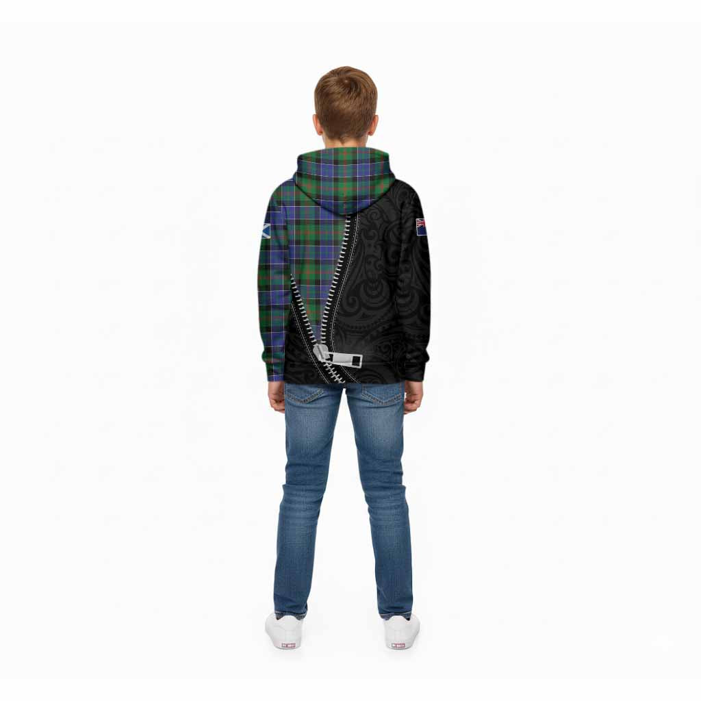 Paterson Tartan Kid Hoodie New Zealand Pattern Unique Zipper Stylized