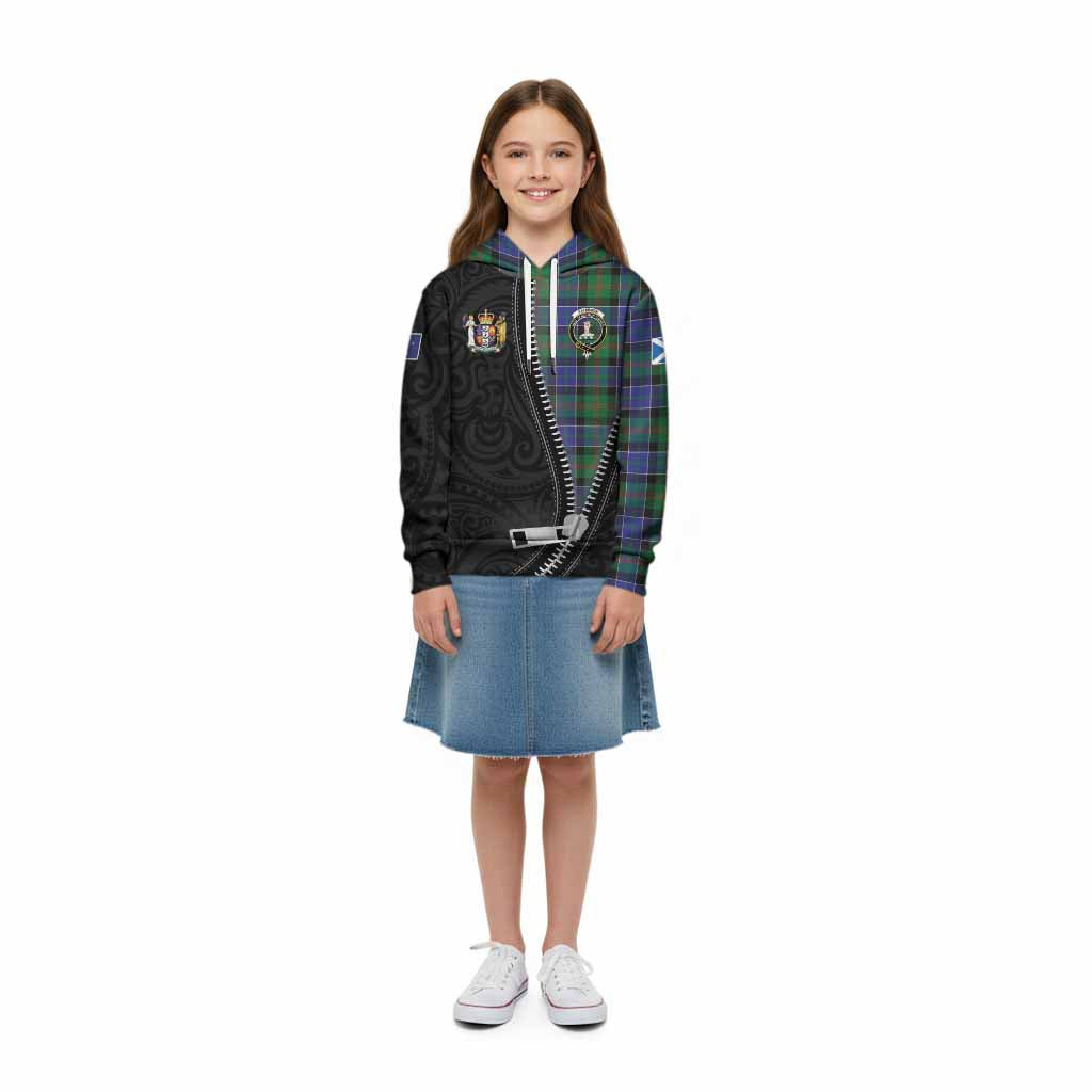 Paterson Tartan Kid Hoodie New Zealand Pattern Unique Zipper Stylized