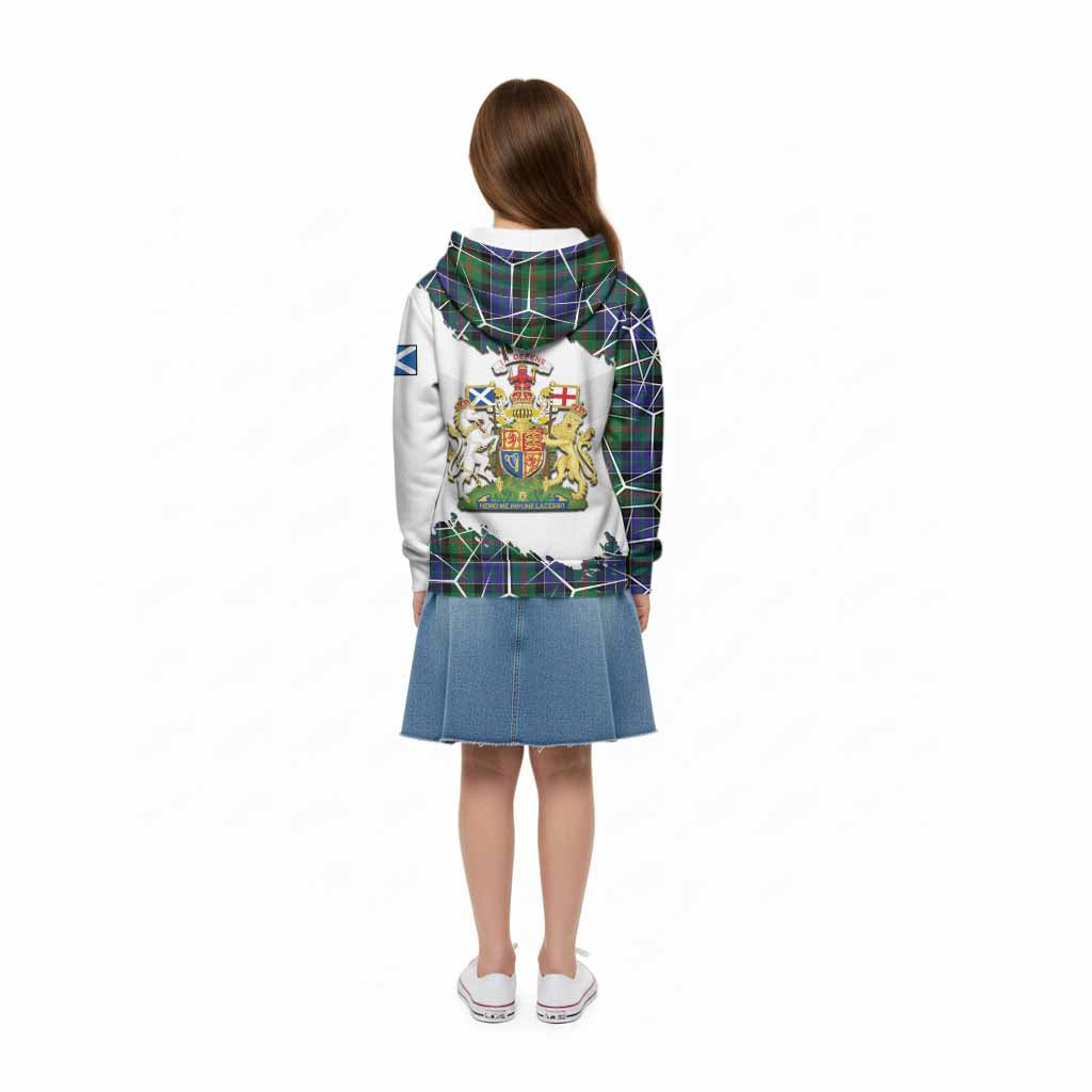 Paterson Tartan Kid Hoodie with Family Crest and Lion Rampant Grunge Style