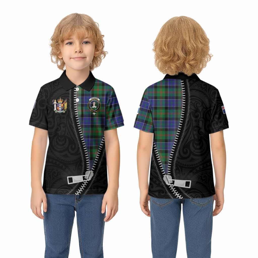 Paterson Tartan Kid Polo Shirt New Zealand Pattern Unique Zipper Stylized