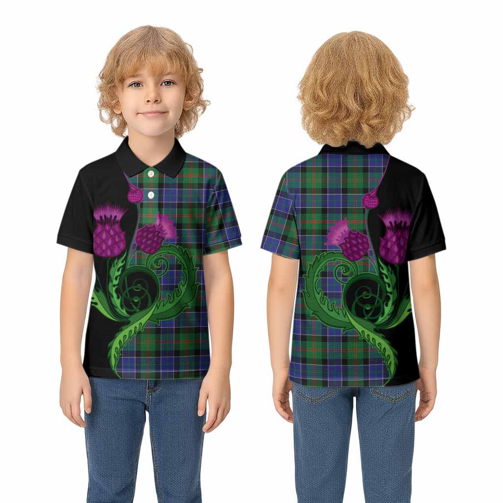 Paterson Tartan Kid Polo Shirt Traditional Scottish Thistle