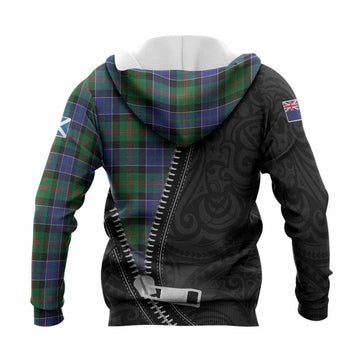 Paterson Tartan Knitted Hoodie New Zealand Pattern Unique Zipper Stylized