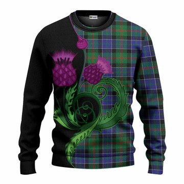 Paterson Tartan Knitted Sweater Traditional Scottish Thistle