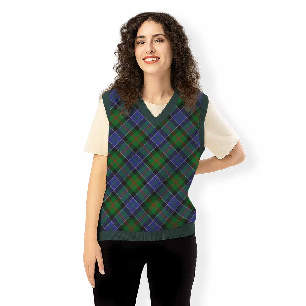 Paterson Tartan  Knitted V-Neck Vest Cross Style