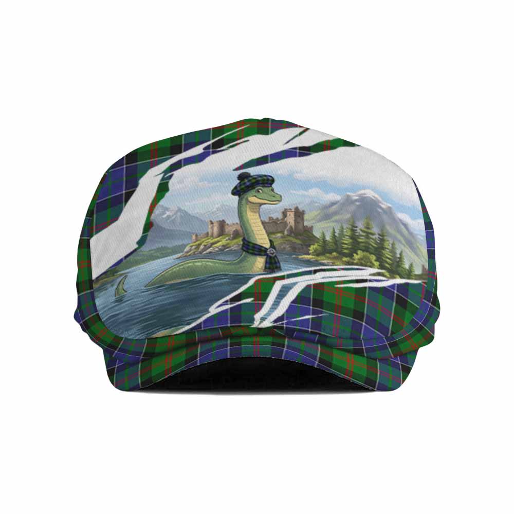 Paterson Tartan Loch Ness Monster Scottish Heritage Art Flat Cap, Jeff Cap