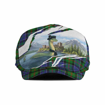 Paterson Tartan Loch Ness Monster Scottish Heritage Art Flat Cap, Jeff Cap