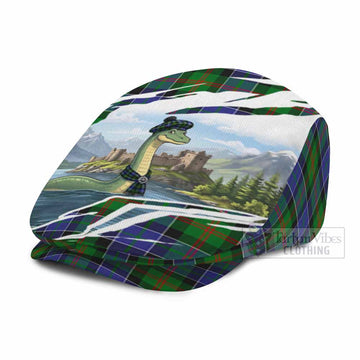 Paterson Tartan Loch Ness Monster Scottish Heritage Art Flat Cap, Jeff Cap