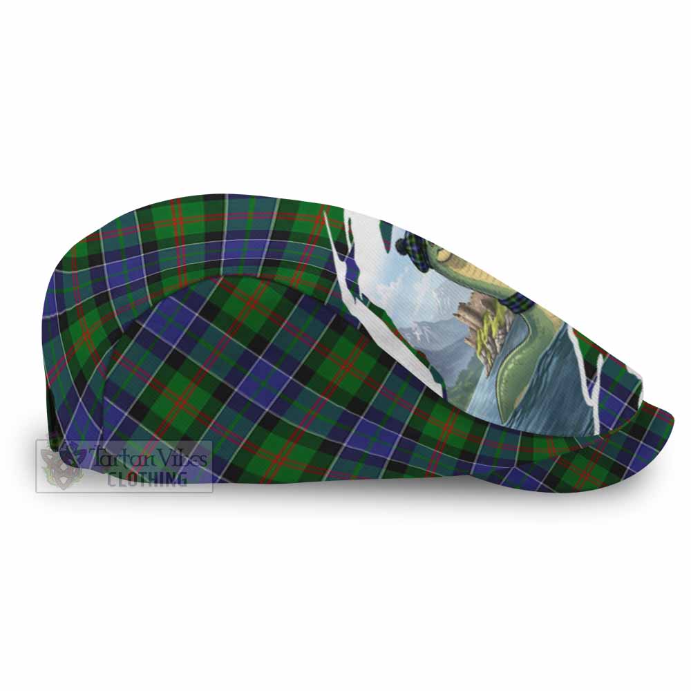 Paterson Tartan Loch Ness Monster Scottish Heritage Art Flat Cap, Jeff Cap