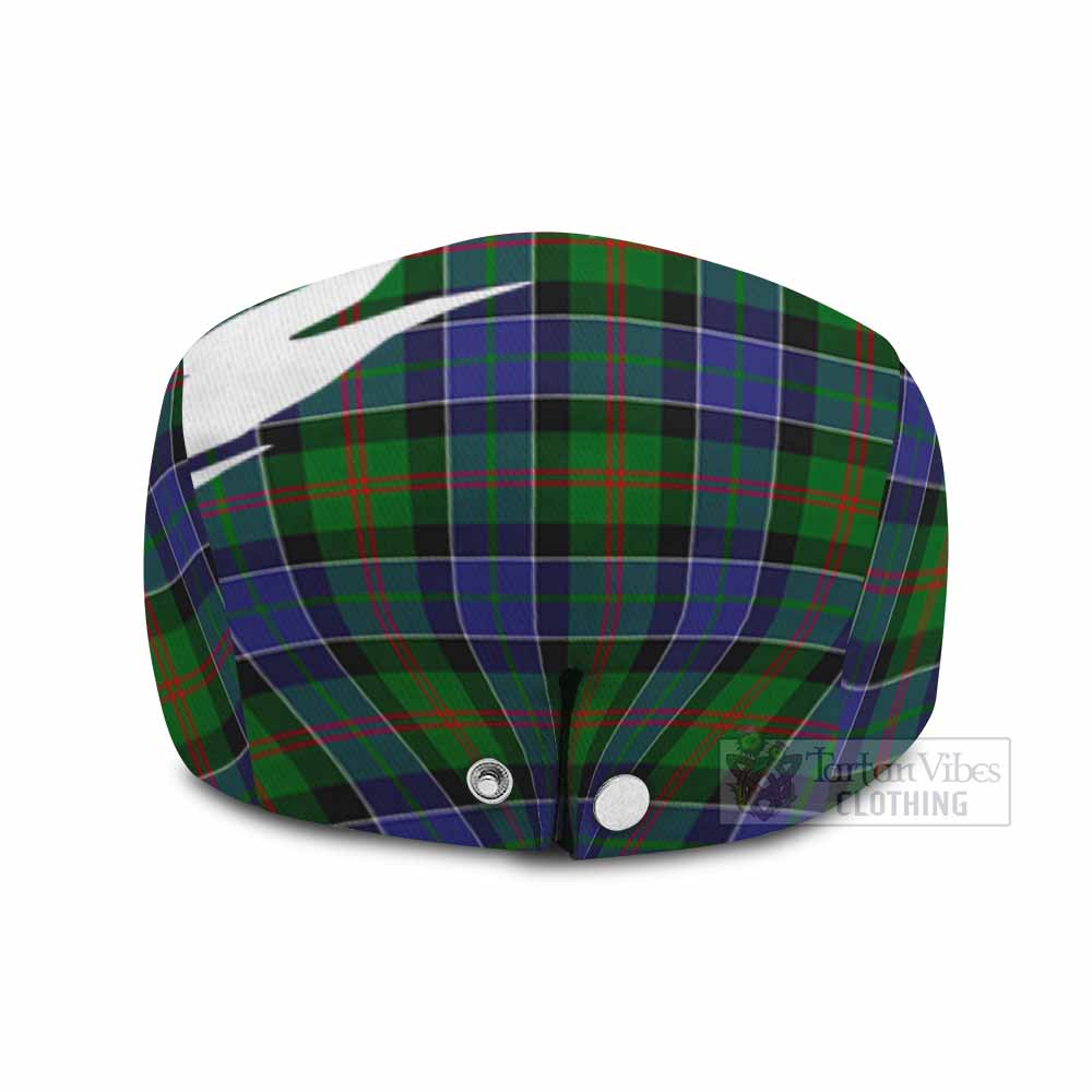 Paterson Tartan Loch Ness Monster Scottish Heritage Art Flat Cap, Jeff Cap