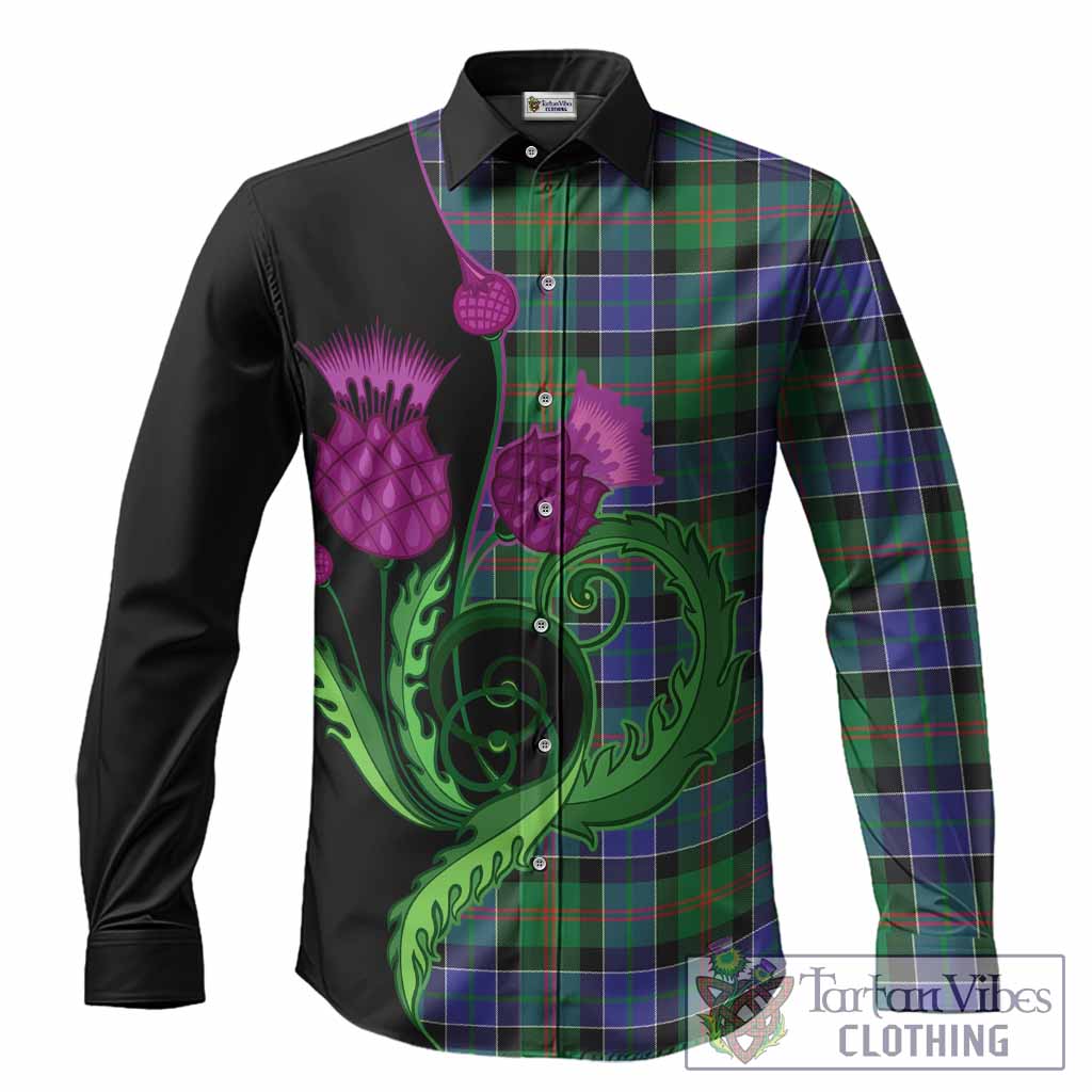 Paterson Tartan Long Sleeve Button Shirts Traditional Scottish Thistle