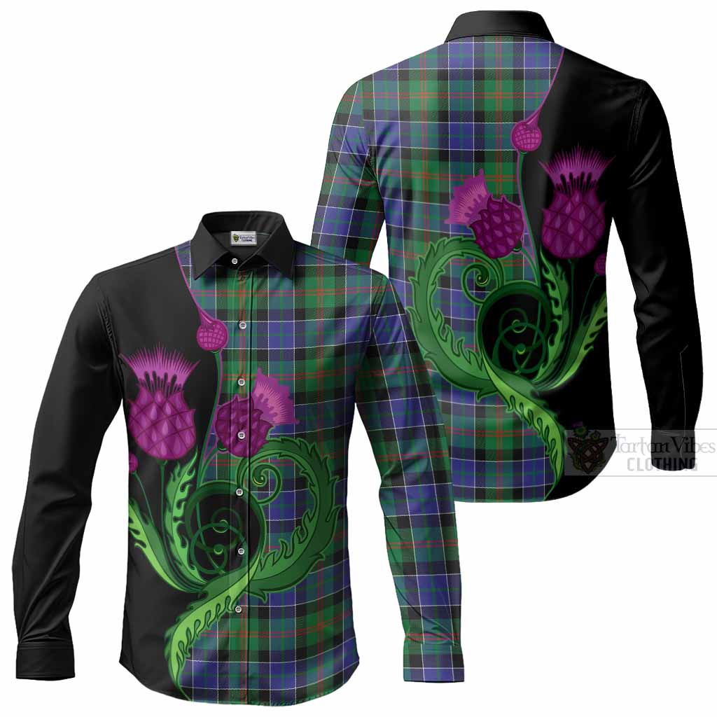 Paterson Tartan Long Sleeve Button Shirts Traditional Scottish Thistle