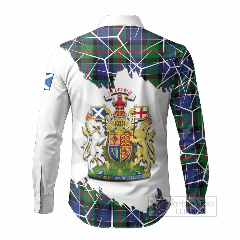 Paterson Tartan Long Sleeve Button Shirts with Family Crest and Lion Rampant Grunge Style