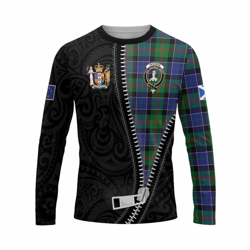 Paterson Tartan Long Sleeve T-Shirt New Zealand Pattern Unique Zipper Stylized