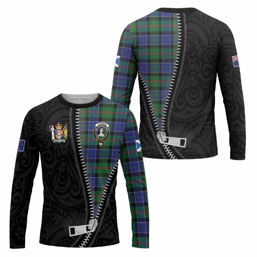 Paterson Tartan Long Sleeve T-Shirt New Zealand Pattern Unique Zipper Stylized
