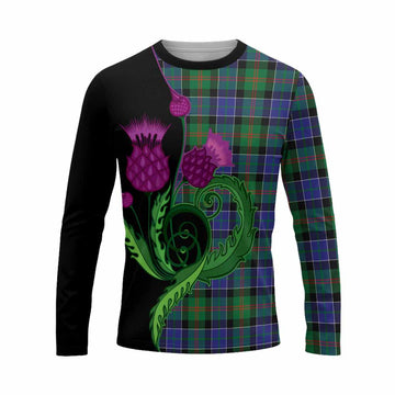 Paterson Tartan Long Sleeve T-Shirt Traditional Scottish Thistle