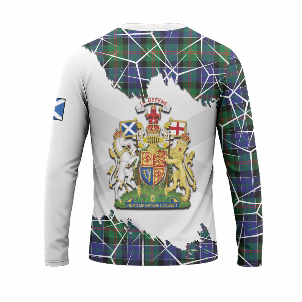 Paterson Tartan Long Sleeve T-Shirt with Family Crest and Lion Rampant Grunge Style