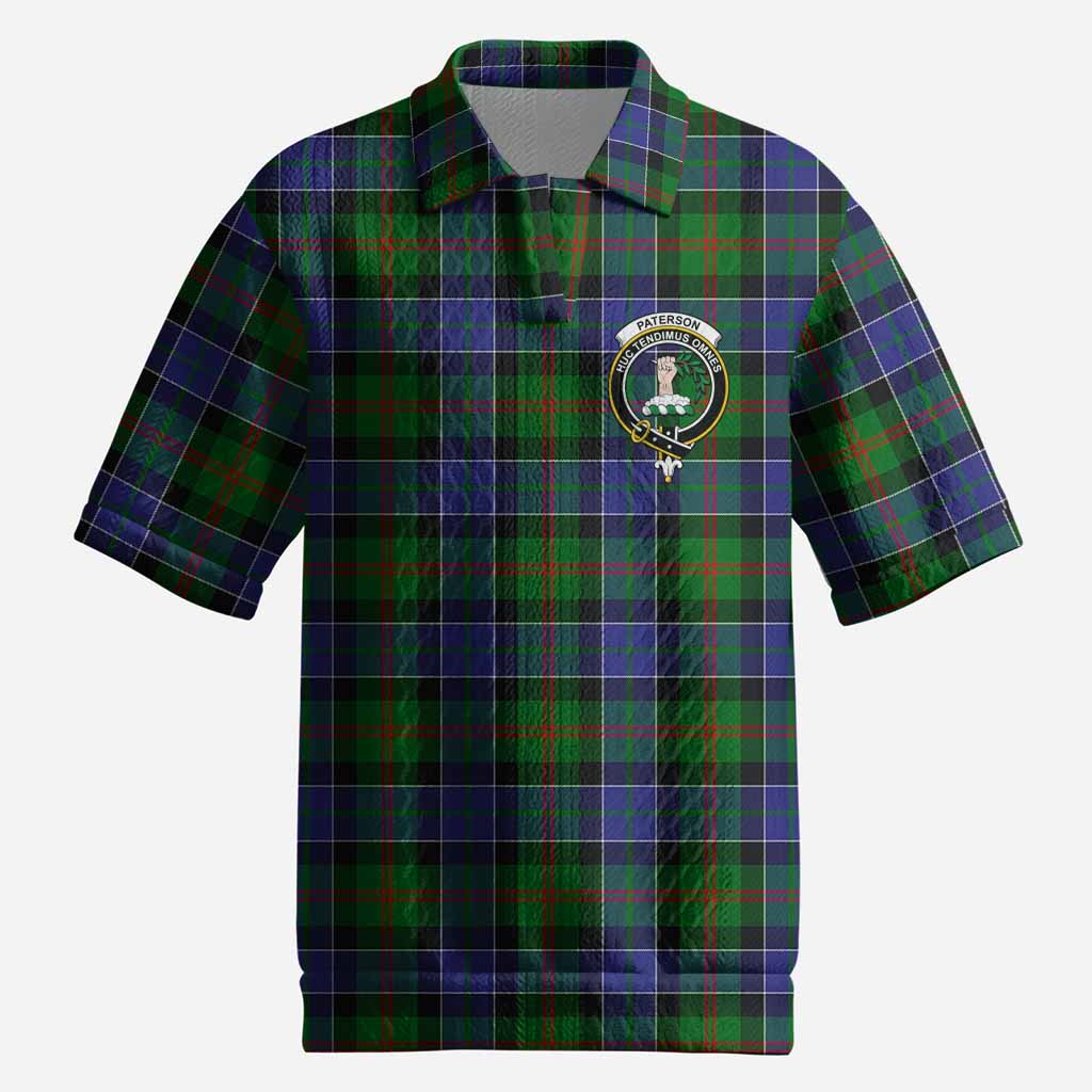 Paterson Tartan Men’s Polo Sweater Top with Family Crest