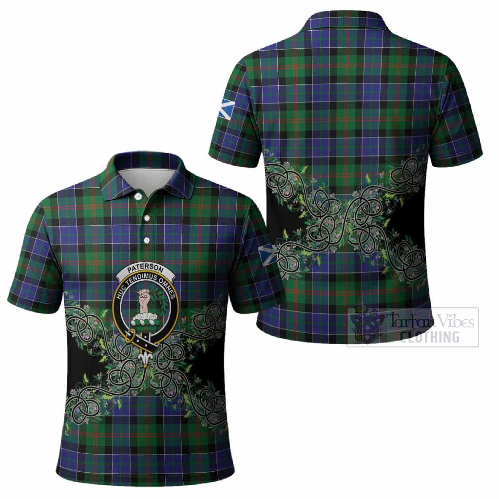 Paterson Tartan Polo Shirt Thistle Scottish Spirit