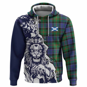 Paterson Tartan Scottish Hoodie Angry Lion With Soccer Ball Style