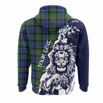 Paterson Tartan Scottish Hoodie Angry Lion With Soccer Ball Style