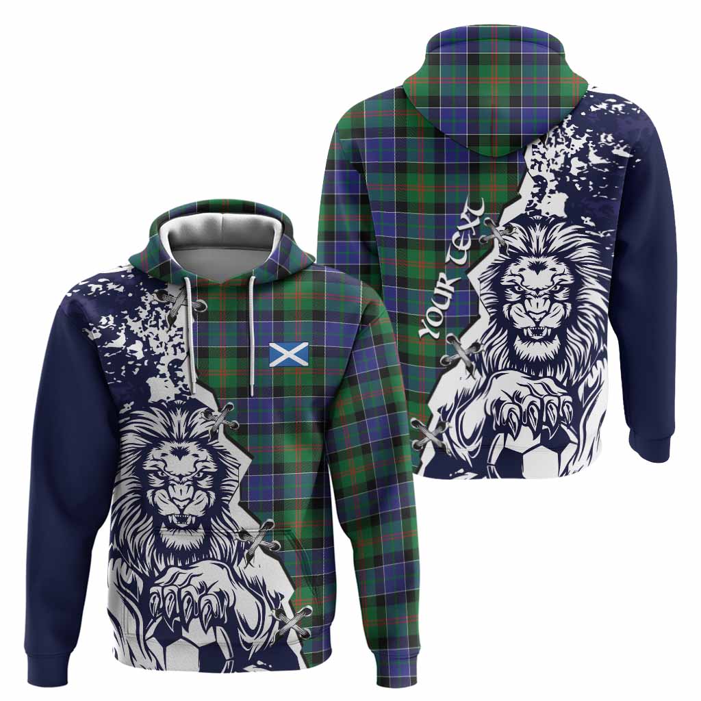 Paterson Tartan Scottish Hoodie Angry Lion With Soccer Ball Style