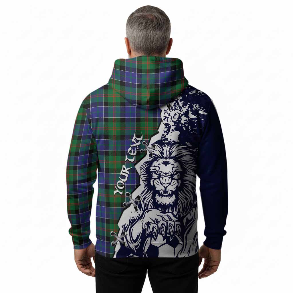 Paterson Tartan Scottish Hoodie Angry Lion With Soccer Ball Style