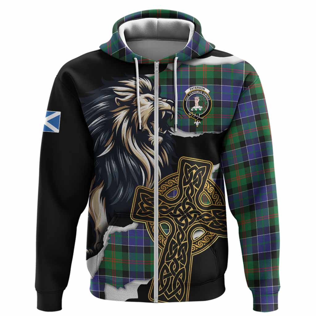 Paterson Tartan Scottish Hoodie Lion Celtic Heritage