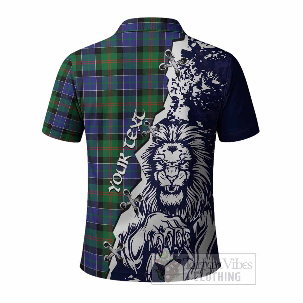 Paterson Tartan Scottish Polo Shirt Angry Lion With Soccer Ball Style